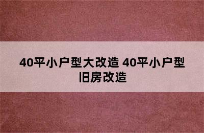 40平小户型大改造 40平小户型旧房改造